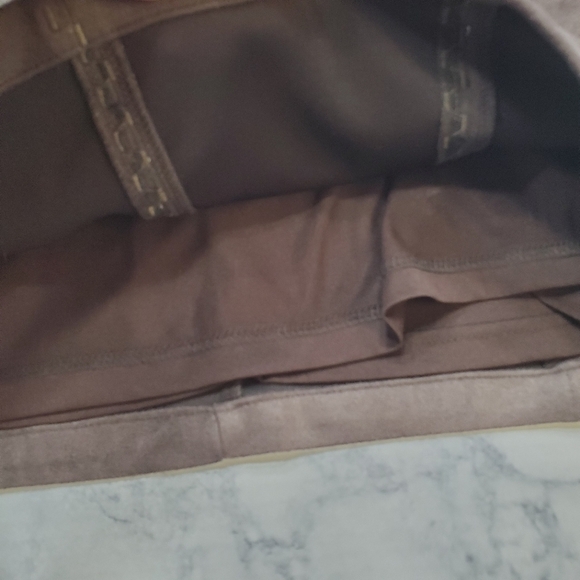 LOVE Riche Mini Skirt Womens Small Charcoal Brown Microsuede Western Embroidery - Picture 7 of 14